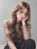 アーティカル 福岡天神(ARTICAL)&nbsp;韓国ヘア プルエクステ センターパート 顔周りカット ベージュ