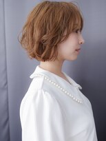 カバーヘア ブリス 北浦和(COVER HAIR bliss)&nbsp;ヘーゼルブラウンブリーチなし小顔ゆるふわボブパーマ20代30代Z