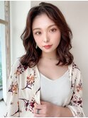松宮錦糸町ヨシンモリココアベージュ前髪パーマミディアムウルフ