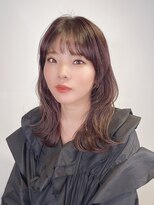 ピンクグレー/顔まわりレイヤー