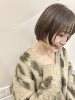 エフ ヘアーアンドリラクゼーション(F. hair & relaxation) 20代30代梅田大人可愛いオリーブベージュショートボブ