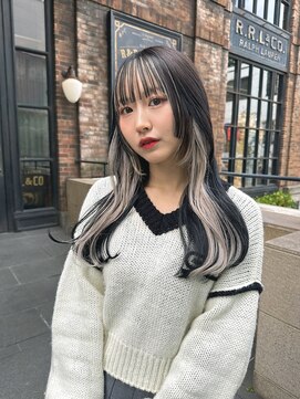 ロンドワン 三宮元町(Lond one) 前髪インナーカラー/フェイスフレーミング/ミルクティーベージュ