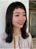 【Rohange】短めバンク黒髪/顔周りレイヤーロング