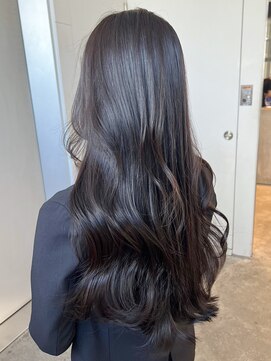 アルバム 銀座(ALBUM GINZA) ニュアンスカラーアッシュブラックレイヤーロング_ba487472