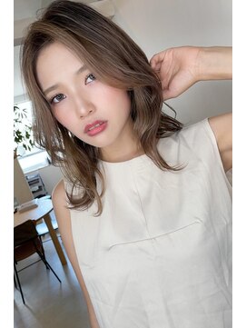 ヘアーズベリー 淡路店(hairs BERRY) ★くびレイヤーエモージュオリーブベージュレイヤーカットミディ