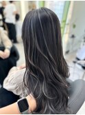 コントラスト極ハイライト☆アッシュブラック