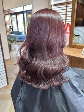 ラフ バイ マグ 南松本(R.A.F. by Mag) ピンクラベンダーカラーイルミナカラーブリーチなし透明感カラー