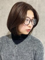 エアー 青山(AIR)&nbsp;チェリーブラウン前下がりボブ髪質改善カラー