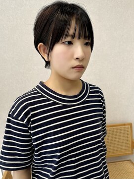 トレヘアー 京都 烏丸(tRe hair) マッシュショート　ミニウルフ　ブルーカラー