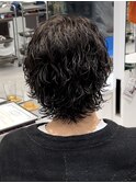 サーフカールミディアムマッシュミニウルフ黒髪ツーブロック