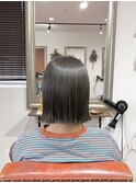 透明感グレージュ☆切りっぱなしボブ..~**.