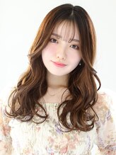 ガリカ 渋谷(Gallica) ガーリーな顔まわりレイヤーゆる巻きロング×ラテブラウン