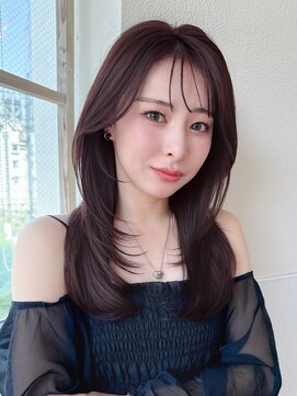 アフロート エル 大阪(AFLOAT L) 透明感抜群◎大人可愛いワインレッドで柔らかフェミニンレイヤー