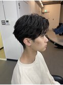 爽やかビジネス フェザーパーマ センターパート