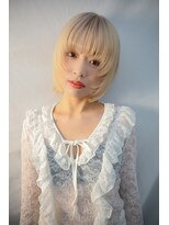 キジ(KIJI) レイヤーボブ/ボブレイヤー/ミルクティーカラー/ハイトーン