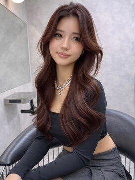 シティ(CITY) 韓国レイヤーカット ロングレイヤー 顔周りカットピンクブラウン