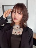 ウルフボブ顔周りレイヤー前髪カット_F31574