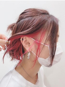 ノブ ヘアデザイン 戸塚店(NOB hairdesign) 〈NOB戸塚店〉セクションカラーワインレッドピンクベージュボブ