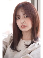 ヘアーサロンロージー 水沢寺小路店(Hair Salon Rosy)&nbsp;シースルーバング×ピンク