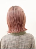 ハイトーンピンク 切りっぱなしボブ【横浜】