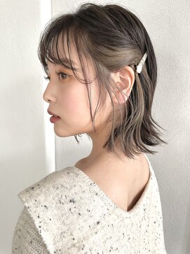 フィエルウメダ(Fier umeda) ◎くびれボブにベージュのアンブレラカラーにピンアレンジ◎