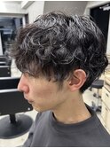 ハイトーンカラー/マッシュパーマ/アースカラー/men's/
