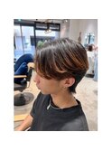 MEN'SHAIR/アップバング/ハイライト/束感ショート/波巻き