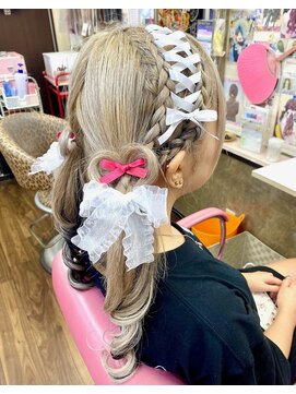 ヘアセットアップス(UP's) レースアップツインテールハートリボン♪可愛い詰め込みました♪