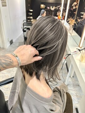 ブレンド 渋谷(BLend) ハイライトカラーマチルダボブインナーグレージュ前髪