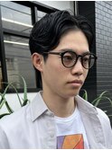 長谷川/大人ラフセンターパートおしゃれ黒髪色気ゆるめパーマ