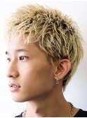 ハイトーンカラー/ブロンド/ショート/ザクザク/ツーブロック金髪