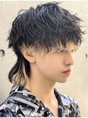 ブロンドインナーカラー×ウルフ