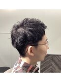 メガネに合う短髪爽やか清潔感ありアップバング