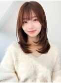 韓国風レイヤーエアリーワンカールナチュラルストレート再現性