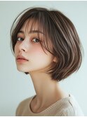 30代40代50代◎大人ナチュラルレイヤーボブ/白髪ぼかし