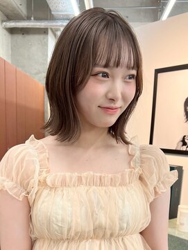 ノード(NODE) 栄外ハネくびれボブ透明感ベージュカラー