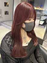 トーン(TONE) チェリーレッド/ワインレッド/ローズブラウン/顔まわり/前髪