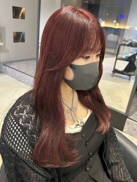 トーン(TONE) チェリーレッド/ワインレッド/ローズブラウン/顔まわり/前髪