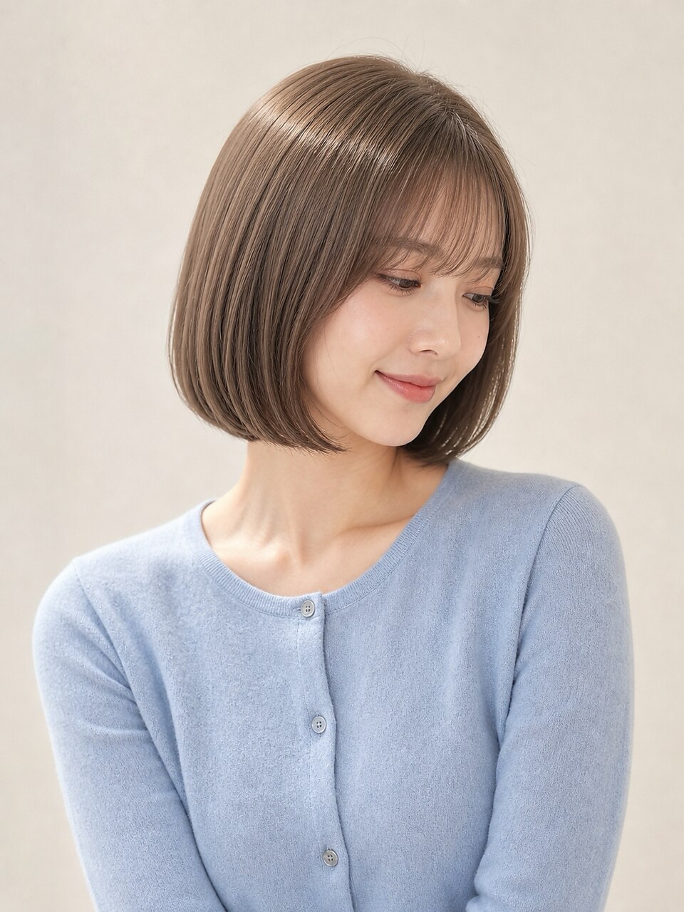 ワンレングスボブ/艶感ストレート/小顔大人ボブ：L293212088