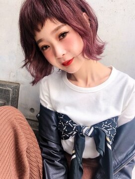 ローランド(Rowland) 切りっぱなしボブ☆ハイライトカラー☆パープル