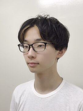 ヨシザワインク ハコザキ 水天宮前 日本橋人形町(YOSHIZAWA Inc.HAKOZAKI) 【フレームカラー金】ゆるふわセンターパートマッシュ