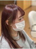 ラベンダーpink×グレージュイヤリング