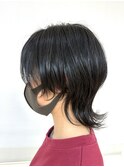 大人がわいマッシュウルフショート/ひし形くびれ/黒髪ツヤ髪