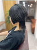 白髪染め/髪質改善/ミディアムウルフ ビフォアー＆アフター
