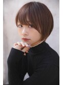 大人可愛い20代30代40代黒髪前下がりショートボブ丸みショート◎