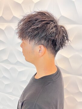 銀座マツナガ 浅草店 ツイストスパイラルパーマ/茶髪/人気アップバング爽やかビジネス