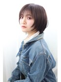 20代30代40代 ウルフ ショートボブ アッシュブラック