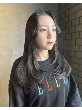 イキプラスディードットログ 大和八木駅前店(ikii+D.Log) レイヤーロンググレージュ大人可愛い韓国ヘア前髪くびれヘア