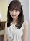 小顔レイヤーカット×ナチュラルグレージュ30代40代50代