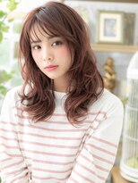 カバーヘア ブリス 志木南口駅前店(COVER HAIR bliss)&nbsp;ミルクティーピンク韓国風小顔レイヤーロングc5志木20代30代40代